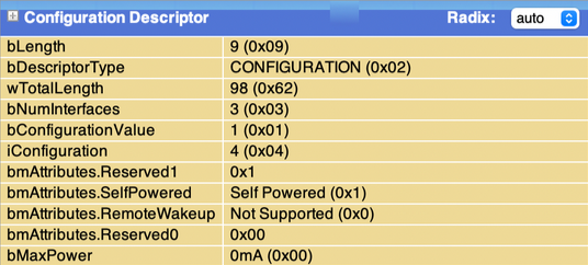 Device description table