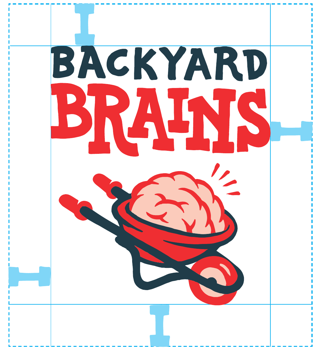 Original clear-space diagram from the Backyard Brains brand guide
