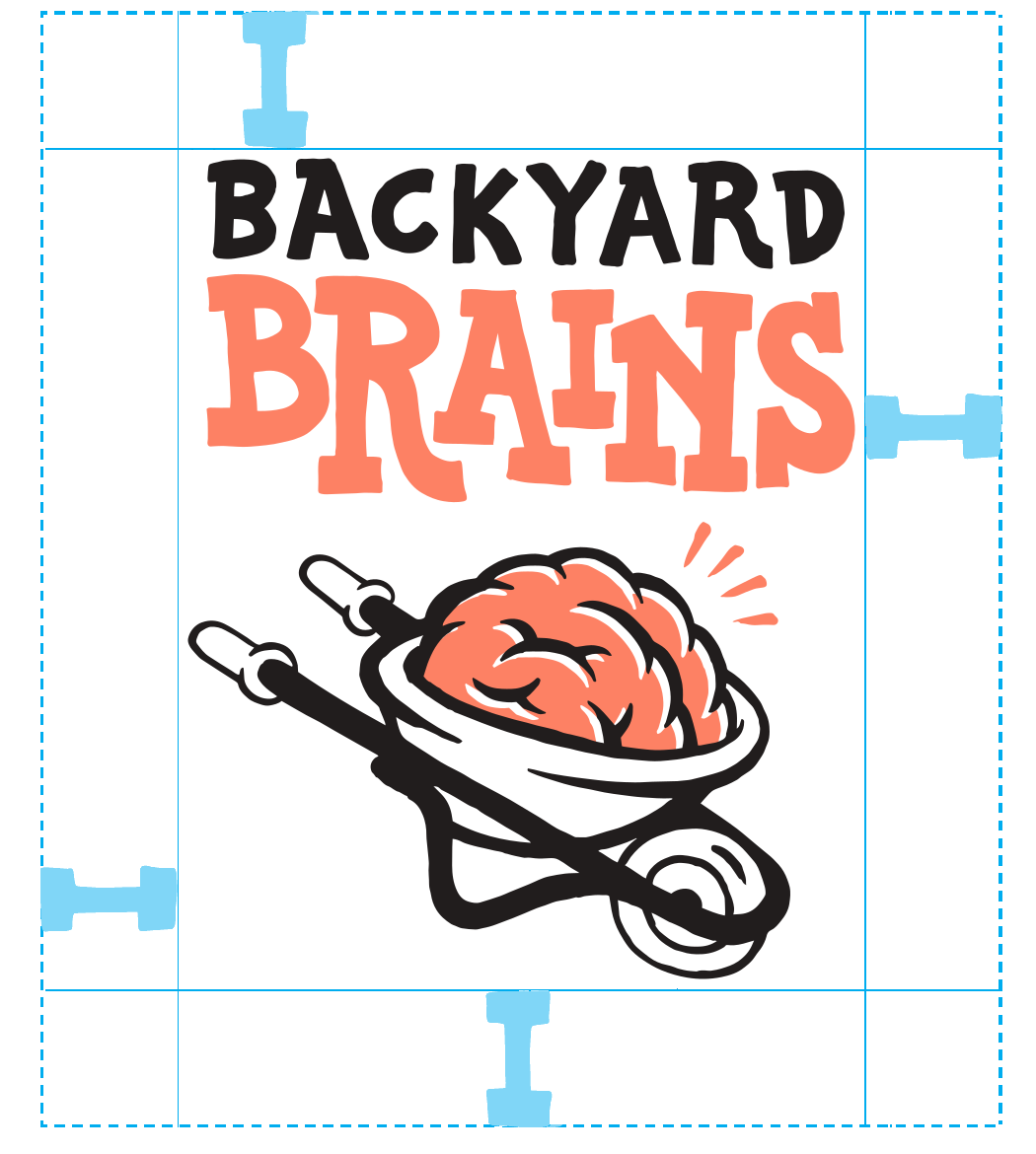 Original clear-space diagram from the Backyard Brains brand guide