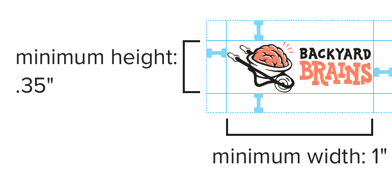 Original horizontal logo minimum-size diagram