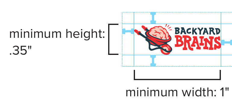 Original horizontal logo minimum-size diagram
