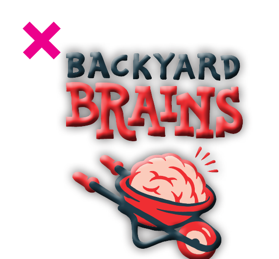 Logo displayed with an incorrect drop shadow