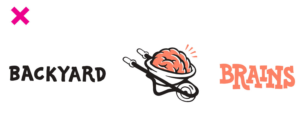 Logo lettering and icon incorrectly set on one line