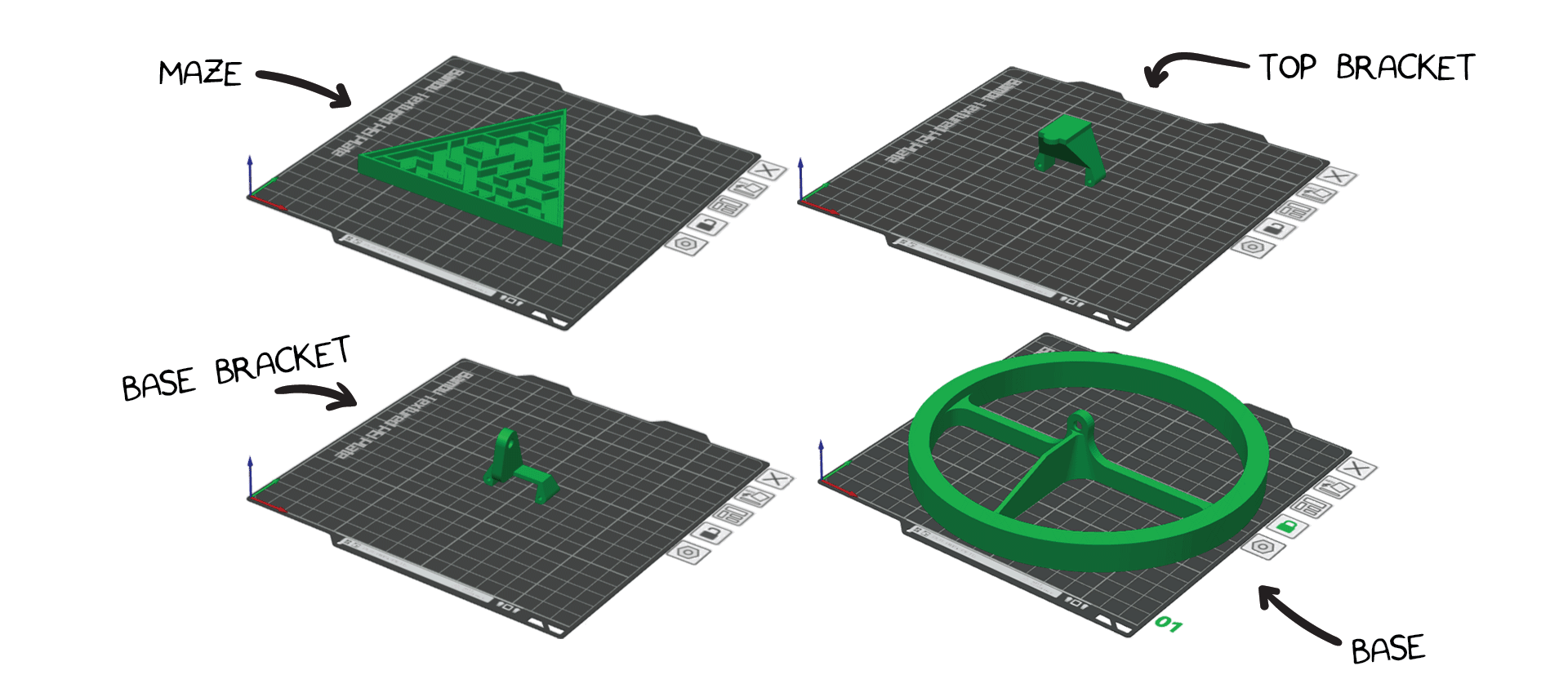 3d parts needed for maze